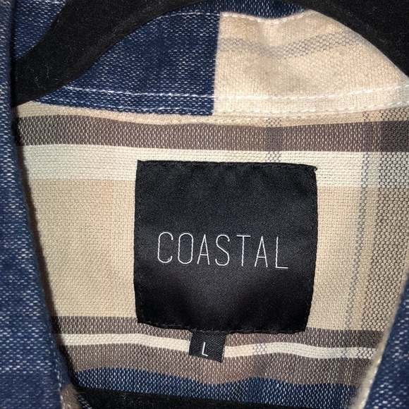 Men’s Costal Soft 100% Cotton Flannel Long Sleeve Button Down Size Large - Picture 6 of 9